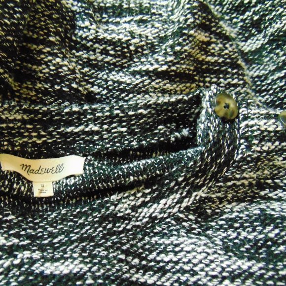 Madewell Black White Shoulder Buttons Dropped Shoulder Sweater Sm - Picture 8 of 8